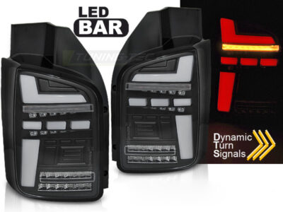 Fanali Posteriori LED Bar Neri Sequenziali per Volkswagen T5 (2010-2015)