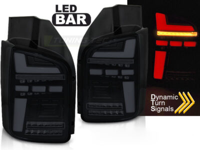 Fanali Posteriori LED Bar Neri Fumè Sequenziali per Volkswagen T6 (2015-2019)