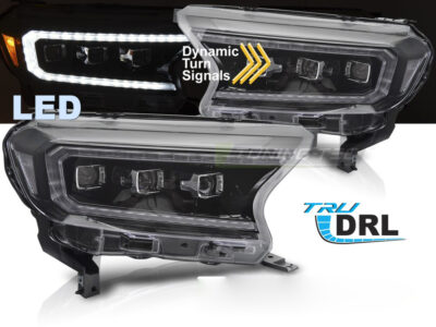 Fari Anteriori LED Neri per Ford RANGER V (2016-2022)