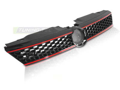 Griglia Sport Style Nero Lucido con Rosso Lines per Volkswagen Jetta VI (11-14)