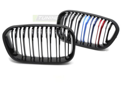Griglia Sport Nero Lucido Tri-Colour Doppio Bar per BMW Serie 1 F20 (15-18)