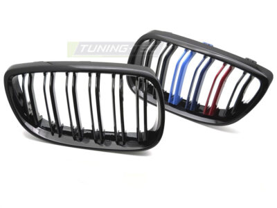 Griglia Sport Nero Lucido Tri-Colour Doppio Bar per BMW Serie 3 E92 (06-10)