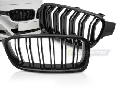 Griglia Sport Nero Lucido Doppio Bar per BMW Serie 3 F30 (11-18)