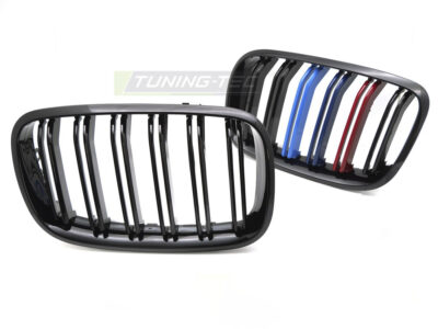 Griglia Sport Nero Lucido Tri-Colour Doppio Bar per BMW X5 E70 (07-13) e X6 E71