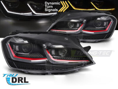 Fari Anteriori LED Sequenziali Rosso per Volkswagen GOLF VII (2013-2017)