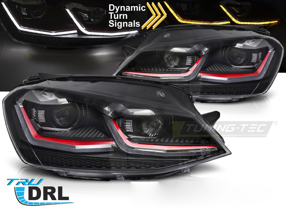 Fari Anteriori LED Sequenziali Rosso per Volkswagen GOLF VII (2013-2017)