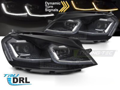Fari Anteriori Argento LED Sequenziali Luci Diurne per Volkswagen Golf VII