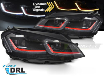 Fari Anteriori LED Sequenziali Rossi per Volkswagen GOLF VII (2013-2017)