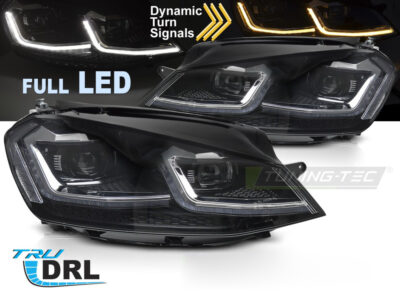 Fari Anteriori Full LED Argento Sequenziali per Volkswagen GOLF VII (13-17)