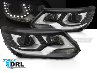 Fari Anteriori LED Neri per Volkswagen Tiguan I (2011-2015)