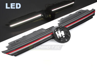 Griglia Con LED Sport Nero Lucido Con Linea Rossa per Volkswagen Golf VIII 19-24