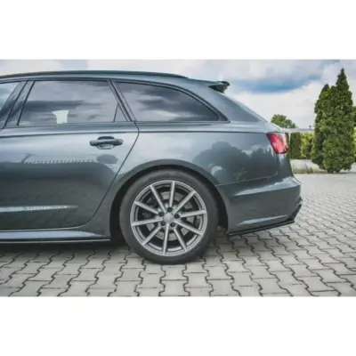 Add-on Laterali Posteriori Paraurti S6 S-line Audi A6 C7 2014-2017 Nero Lucido