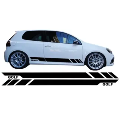 Adesivi Laterali Neri in Vinile per Volkswagen Golf 5 6 7 dal 2003