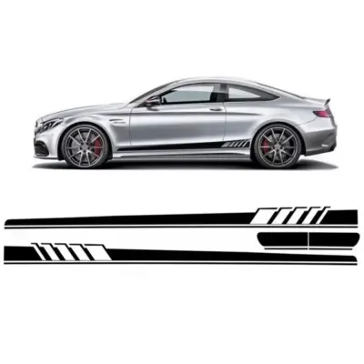 Adesivi Laterali Opachi Neri per Mercedes Classe C C205 Coupe e A205 Cabrio