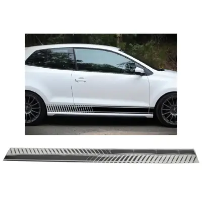 Adesivi Laterali Vinile Nero Opaco per Volkswagen Golf 5 6 7 e Polo dal 2003