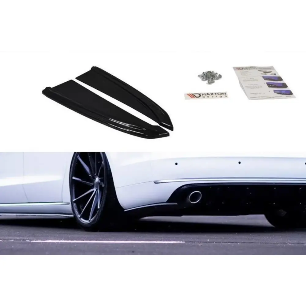 Aggiunte Laterali Paraurti Posteriore Nero Audi A8 D4 2009-2013