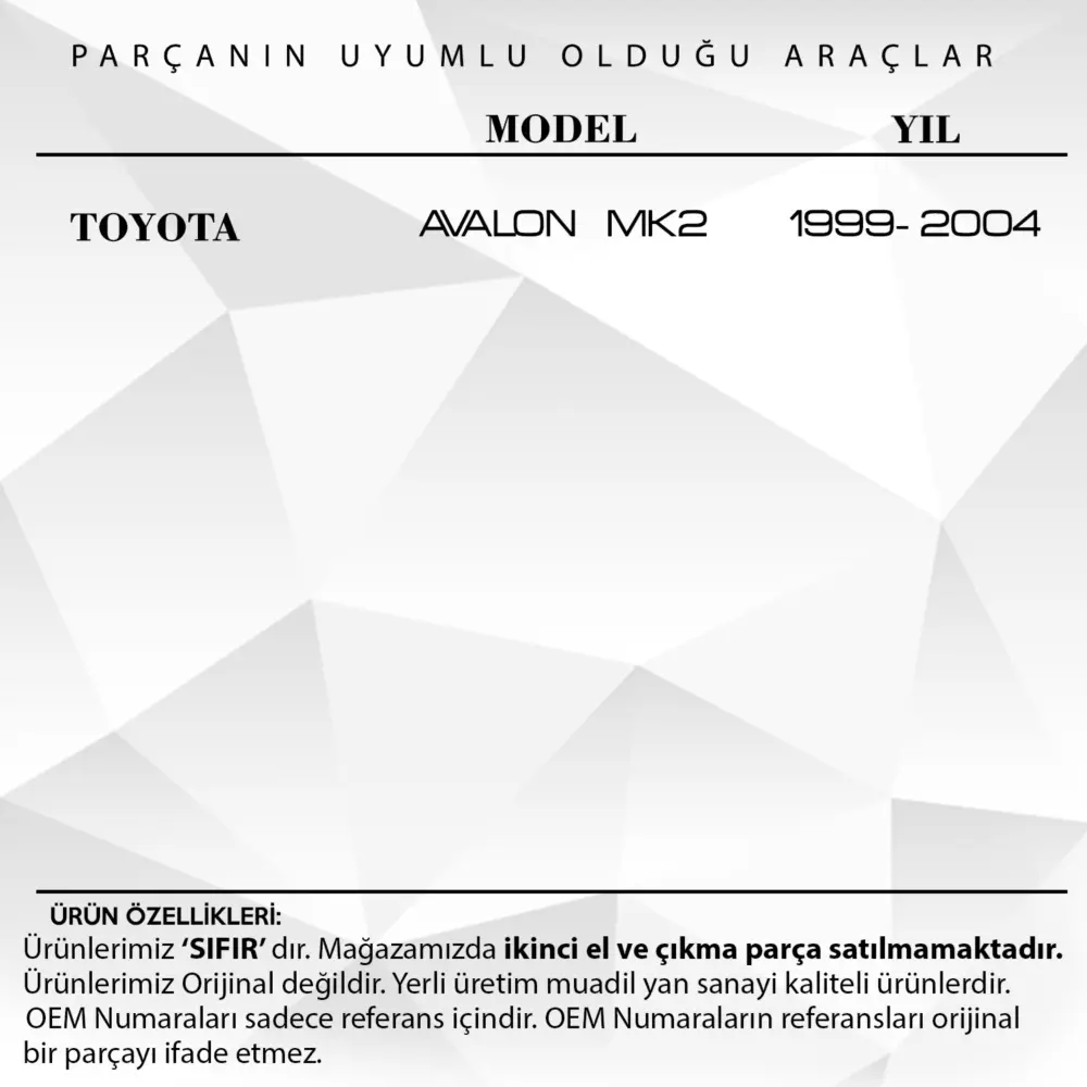 Albero Cilindro Blocco Accensione Sinistro per Toyota Avalon MK2