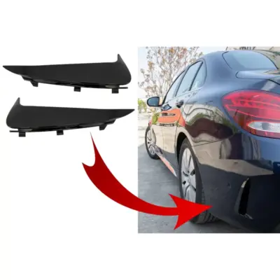 Alette Laterali Paraurti Posteriore Nero Lucido per Mercedes Classe C W205