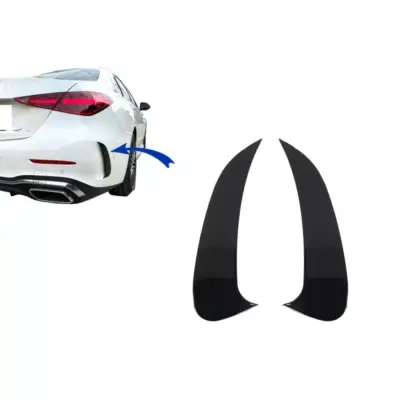 Alette Laterali Paraurti Posteriore Nero Lucido per Mercedes Classe C W206