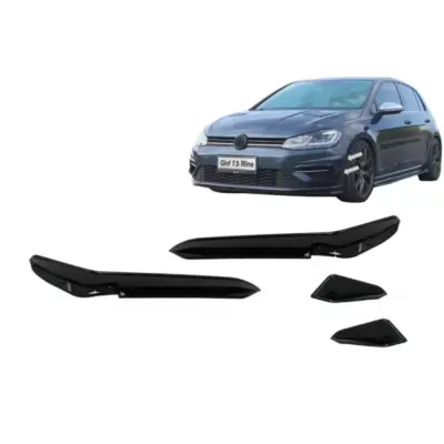 Alette Paraurti Anteriore Laterali Nero Lucido per VW Golf 7.5 R 2017-2020