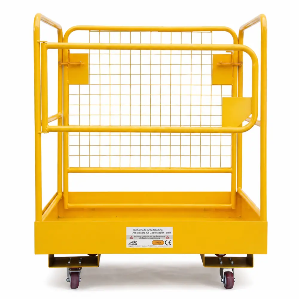 Arbeitskorb Sicurezza Piattaforma per Carrello Elevatore 92x92cm Giallo