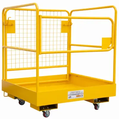 Arbeitskorb Sicurezza Piattaforma per Carrello Elevatore 92x92cm Giallo