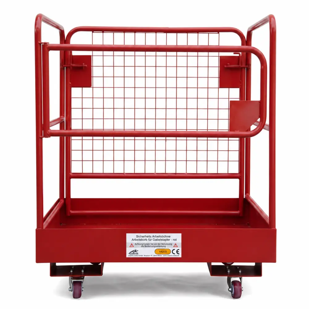 Arbeitskorb Sicurezza Piattaforma per Carrello Elevatore 92x92cm Rosso