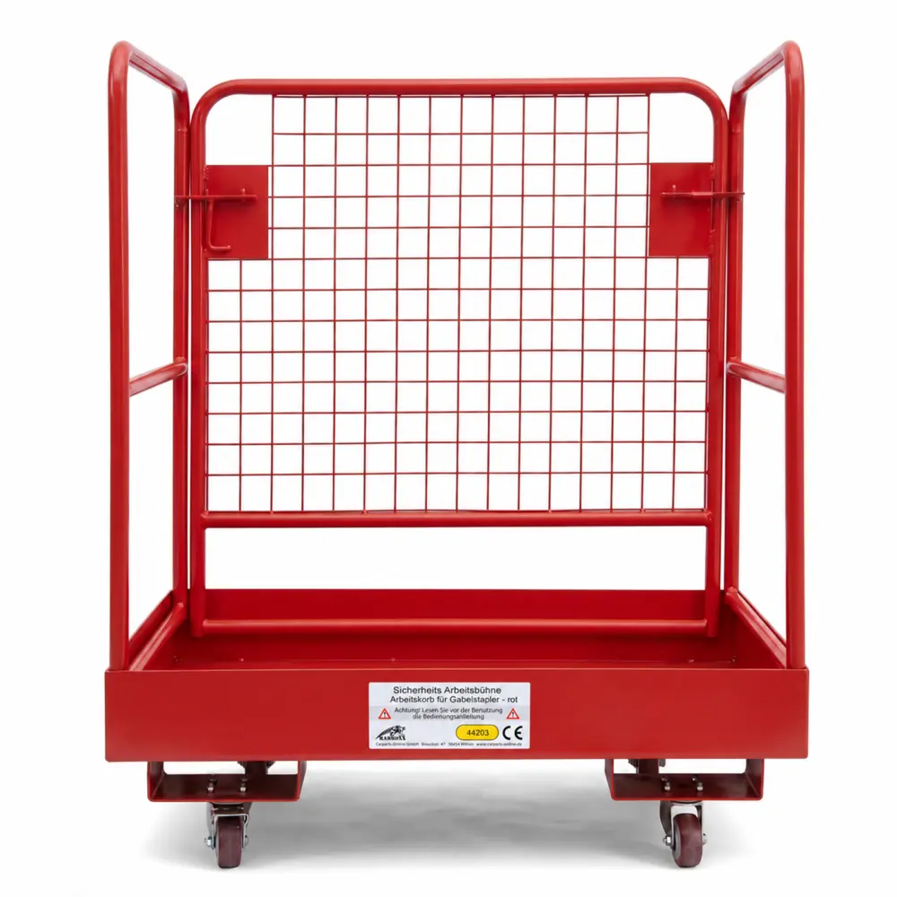 Arbeitskorb Sicurezza Piattaforma per Carrello Elevatore 92x92cm Rosso