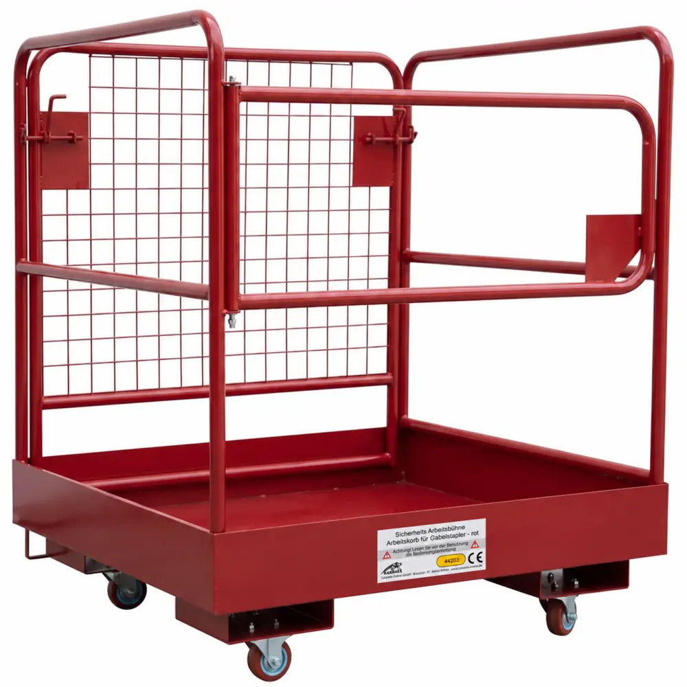 Arbeitskorb Sicurezza Piattaforma per Carrello Elevatore 92x92cm Rosso