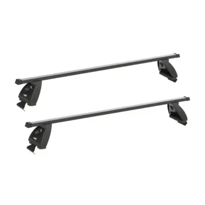 Barra Portapacchi Nera 2 Pezzi per Skoda Octavia Liftback 2004-2012 Senza Barre