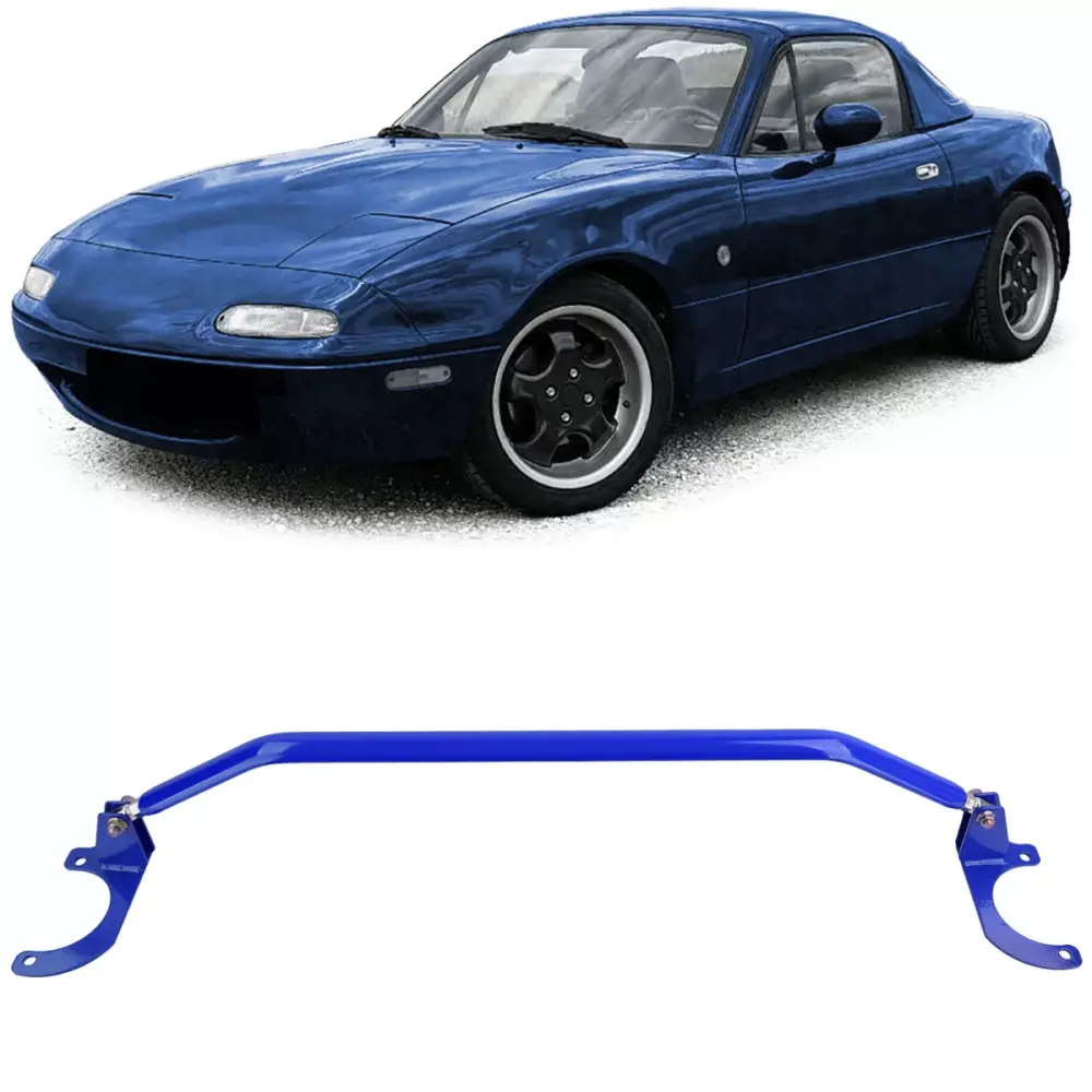 Barra Rinforzo Anteriore Alluminio Blu Regolabile 3 Pezzi per Mazda MX5 NA NB