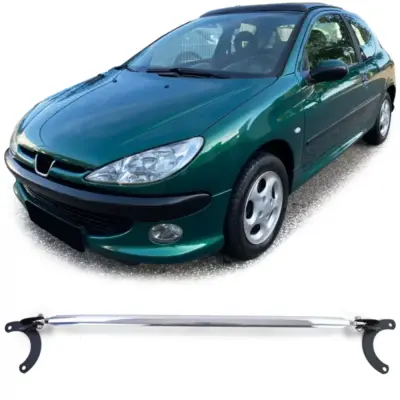 Barra Rinforzo Anteriore Regolabile Alluminio 3 Pezzi per Peugeot 206 98-08