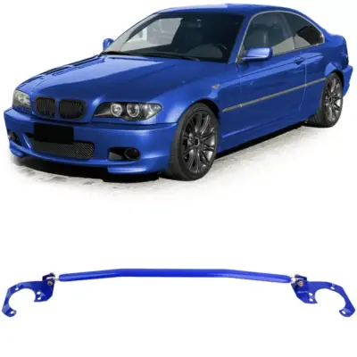 Barra Rinforzo Anteriore Regolabile Alluminio Blu per BMW E46 320i 323i 325i