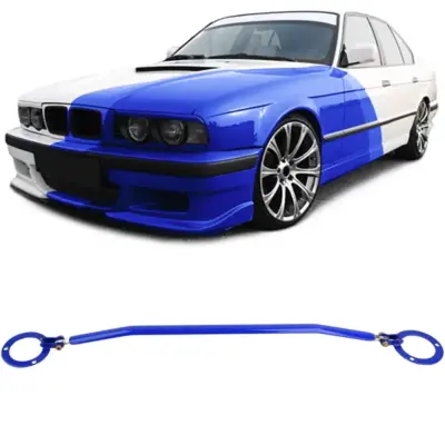 Barra Rinforzo Anteriore Regolabile Alluminio Blu per BMW Serie 5 E34 89-96