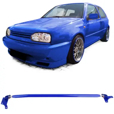 Barra Rinforzo Anteriore Regolabile Alluminio Blu per Volkswagen Golf 4 Bora
