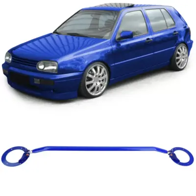 Barra Rinforzo Anteriore Regolabile Alluminio Blu per VW Golf 3 Vento Passat 35i
