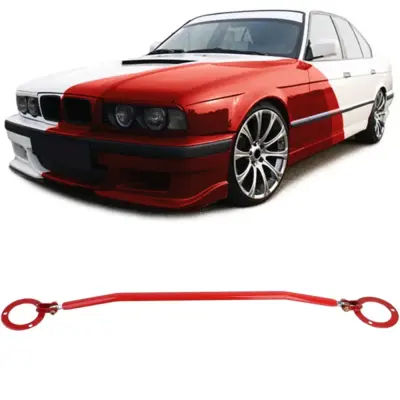 Barra Rinforzo Anteriore Regolabile Alluminio Rosso per BMW 520i 525i E34 89-96