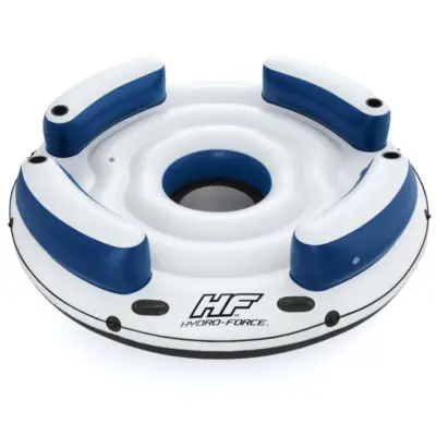 Bestway 256cm Schwimminsel per 4 Persone Lazy Dayz Bianca/blu/nera Robusta