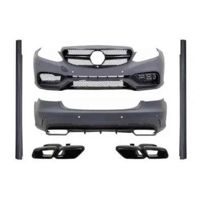 Body Kit Paraurti Anteriore con Terminali Scarico E63 Lucido Mercedes Classe