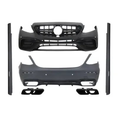 Body Kit Paraurti Anteriore con Terminali Scarico Neri per Mercedes Classe