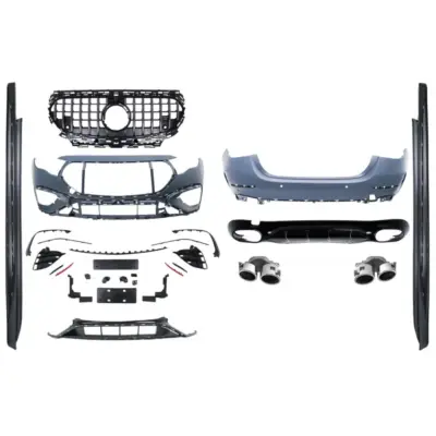 Body Kit Paraurti Anteriore Posteriore con Terminali Scarico E53 per Mercedes