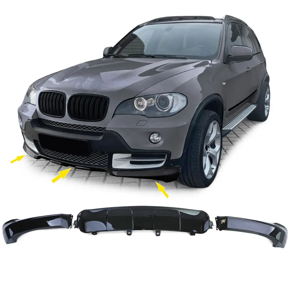 Bodykit Set Anteriore Posteriore Nero Lucido per BMW X5 E70 07-10