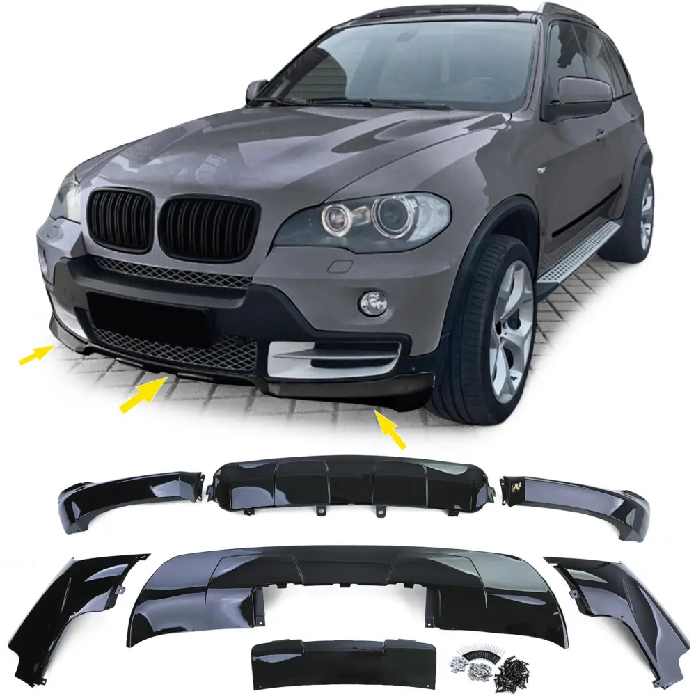 Bodykit Set Anteriore Posteriore Nero Lucido per BMW X5 E70 07-10