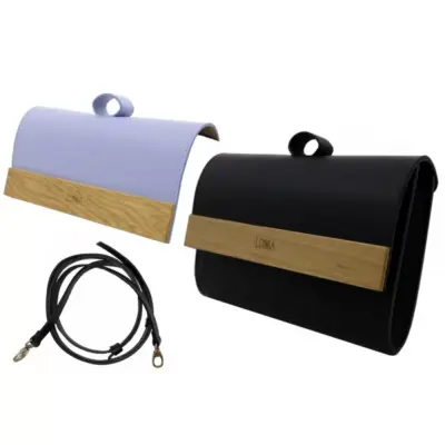 Borsello Lemnia Play con Pattina Intercambiabile Nero/blu Universale