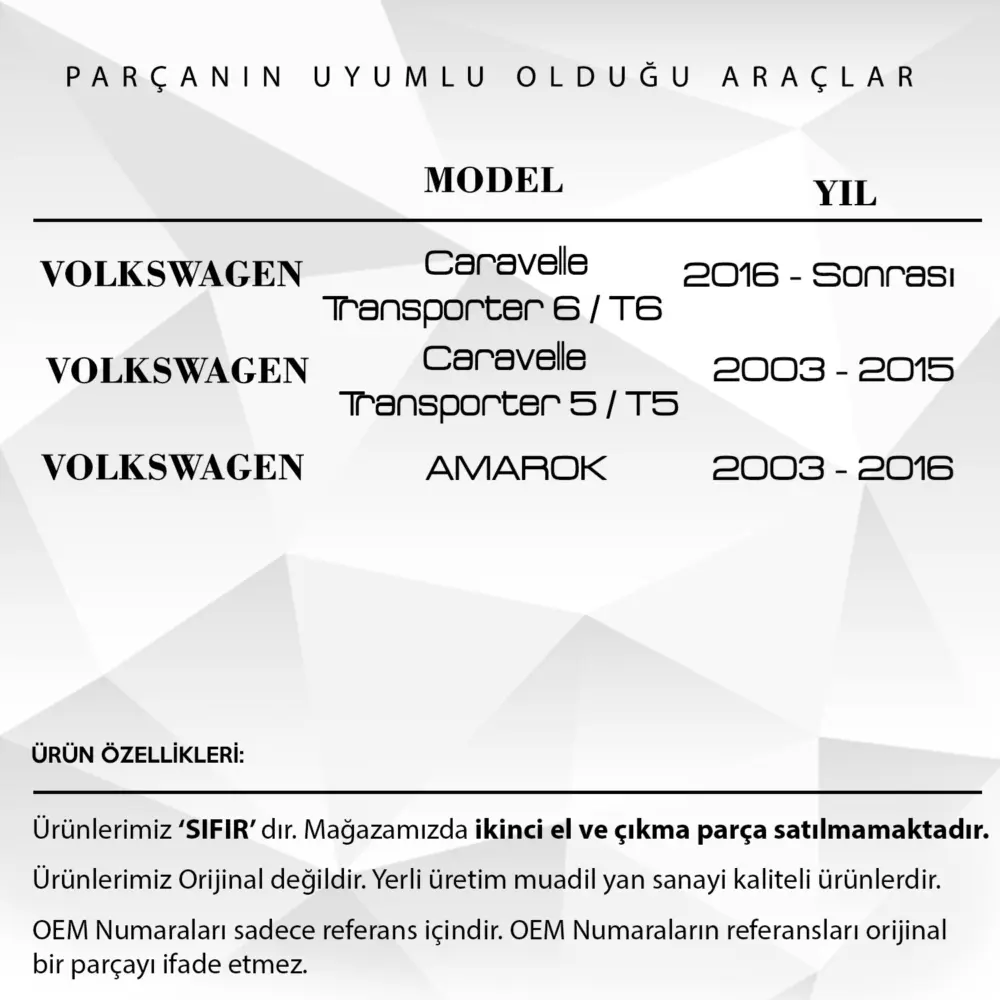 Braccio Interno Specchio Laterale in Ferro per Volkswagen Transporter T5 T6