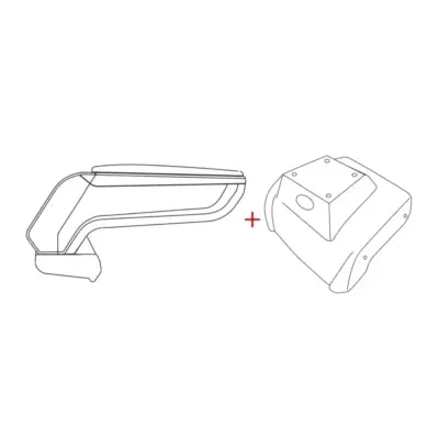 Bracciolo Centrale con Usb e Aux in Ecopelle Nera per Ford Focus 2015-2017
