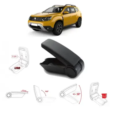 Bracciolo con Usb Nero Anteriore Dacia Duster 2018-2019