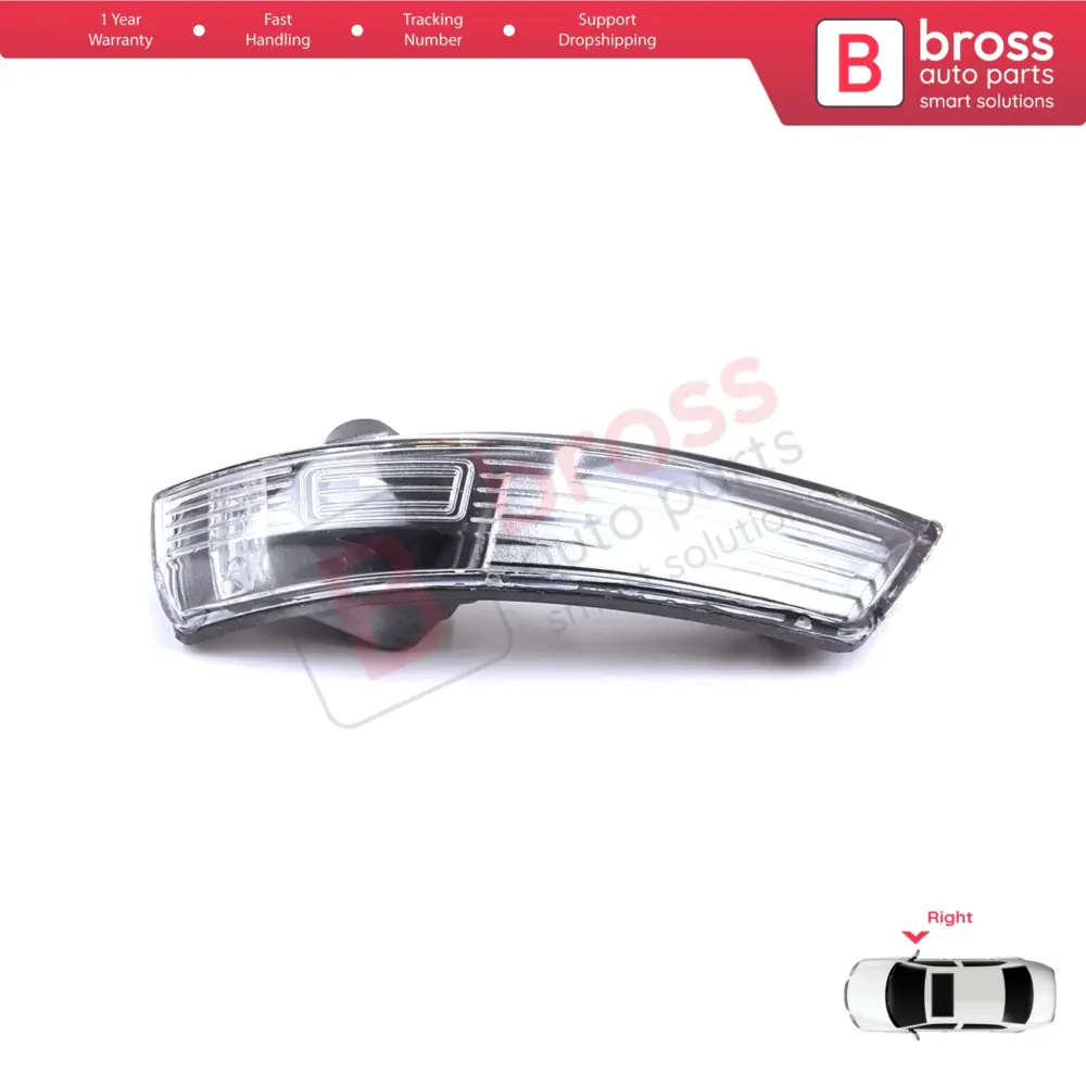 Calotta Specchietto Anteriore Destra Bianca con Lente Indicatore per Ford Focus