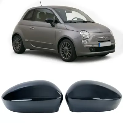 Calotte Specchietti Nero Lucido per Fiat 500 dal 2007 al 2020