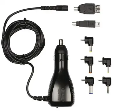 Caricabatterie universale multivoltaggio 12V 2,5A alimentatore auto compatto